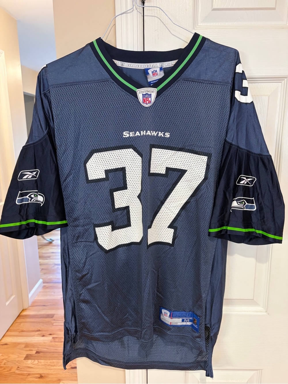 Reebok Seattle Seahawks #37 Navy Men’s Football Jersey